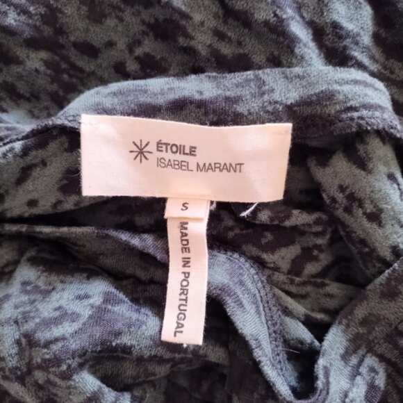 ISABEL MARANT Black + Teal Green Burnout Velvet Top XS - Picture 1 of 5